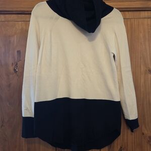 Cyrus Black and Cream Cowl Neck Sweater